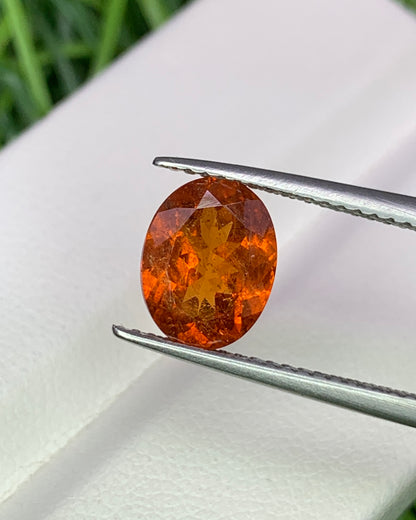 Natural Spessartite Garnet 2.45 Carat 9x7 MM Oval Shape Faceted Gemstone