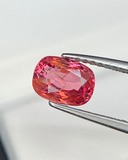 Natural Red Spinel 1.21 Carat 7.2x5.2 MM Cushion Shape Faceted Gemstone 