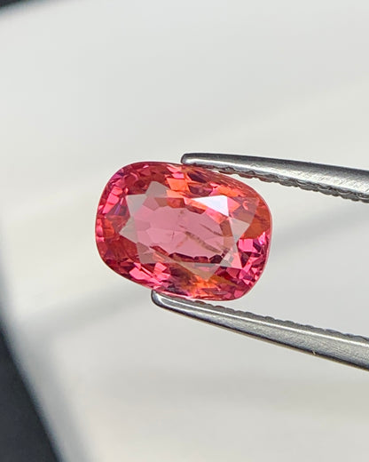 Natural Red Spinel 1.21 Carat 7.2x5.2 MM Cushion Shape Faceted Gemstone 