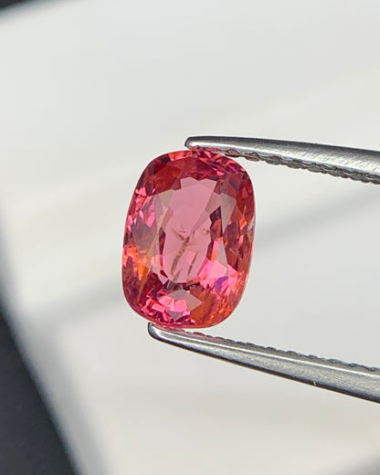 Natural Red Spinel 1.21 Carat 7.2x5.2 MM Cushion Shape Faceted Gemstone 