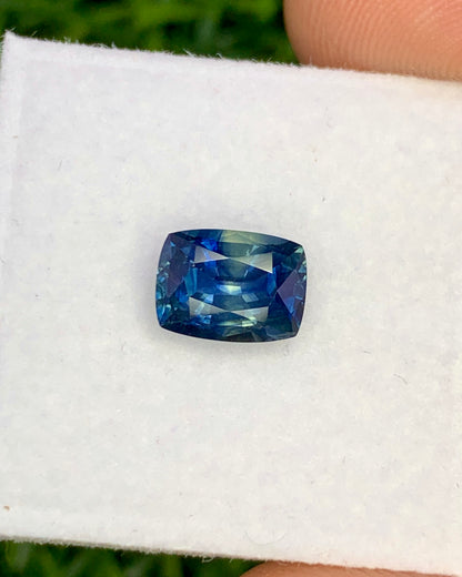 Natural Sapphire 1.57 Carat 7.6x5.6 MM Cushion Shape Faceted Gemstone