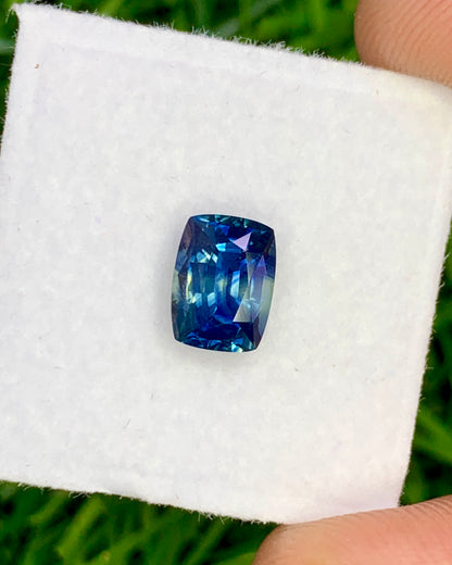 Natural Sapphire 1.57 Carat 7.6x5.6 MM Cushion Shape Faceted Gemstone