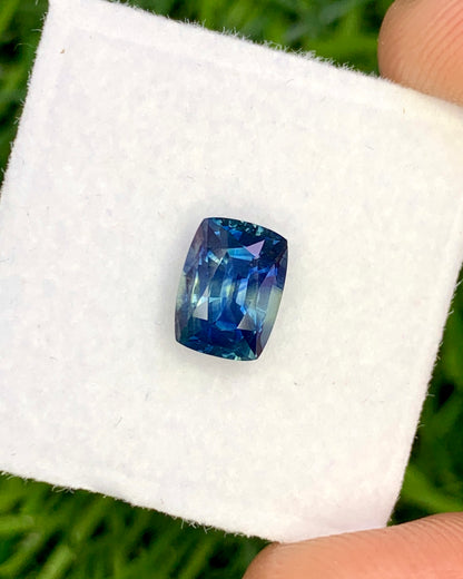 Natural Sapphire 1.57 Carat 7.6x5.6 MM Cushion Shape Faceted Gemstone