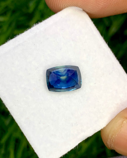 Natural Sapphire 1.57 Carat 7.6x5.6 MM Cushion Shape Faceted Gemstone