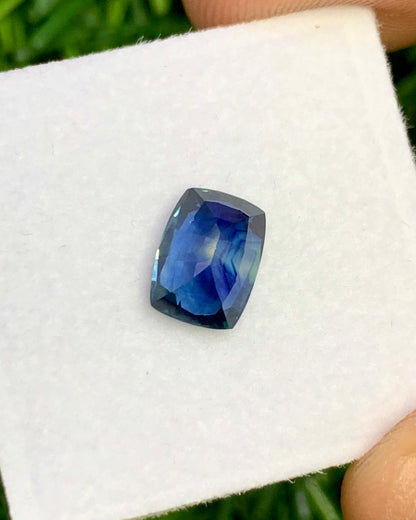 Natural Sapphire 1.57 Carat 7.6x5.6 MM Cushion Shape Faceted Gemstone