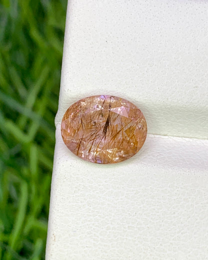 Natural Super Seven 2.30 Carat 10x8 MM Oval Shape Faceted Gemstone with 7 Crystals Healing Stone Seven Chakra Melody Stone