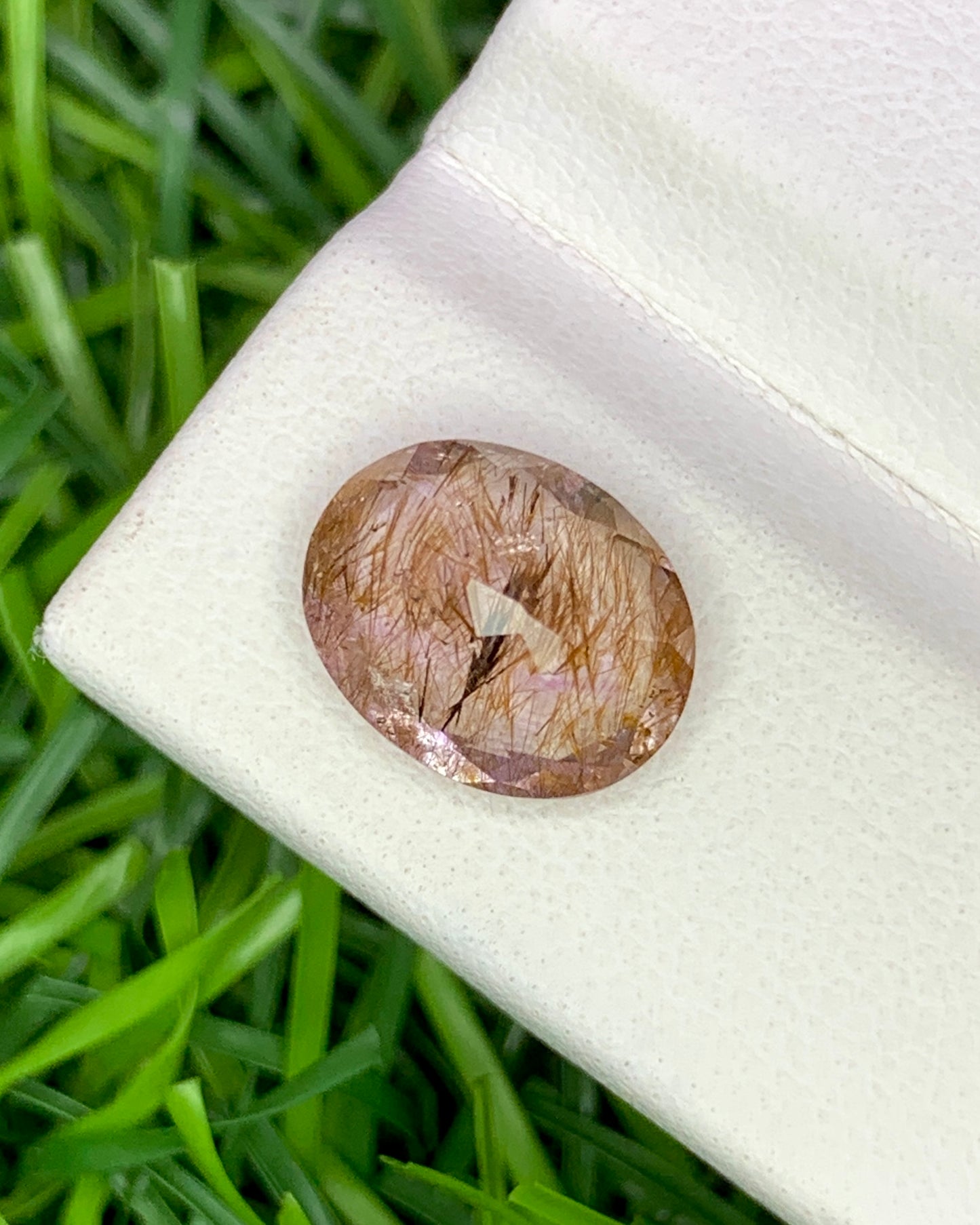 Natural Super Seven 2.30 Carat 10x8 MM Oval Shape Faceted Gemstone with 7 Crystals Healing Stone Seven Chakra Melody Stone