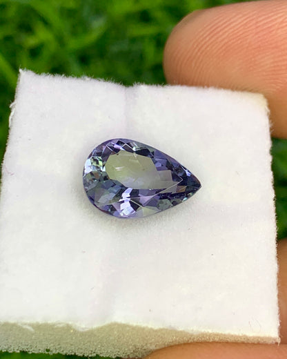 Natural Bi Color Tanzanite 2.80 Carat 11x8 MM Pear Shape Faceted Gemstone