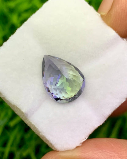 Natural Bi Color Tanzanite 2.80 Carat 11x8 MM Pear Shape Faceted Gemstone