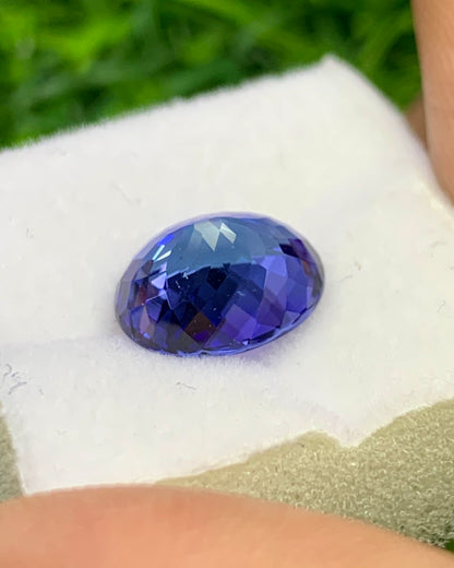 Natural Bi Color Tanzanite 3.23 Carat 10.2x8 MM Oval Shape Faceted Gemstone