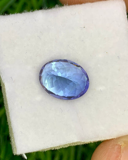 Natural Bi Color Tanzanite 2.67 Carat 9.5x7.5 MM Oval Shape Faceted Gemstone