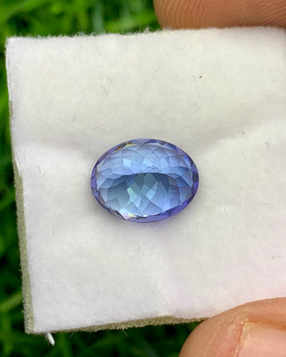 Natural Bi Color Tanzanite 2.67 Carat 9.5x7.5 MM Oval Shape Faceted Gemstone