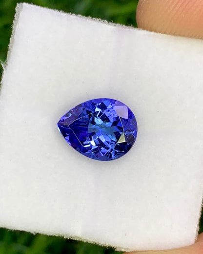 Natural Bi Color Tanzanite 2.02 Carat 9.2x7.2 MM Pear Shape Faceted Gemstone