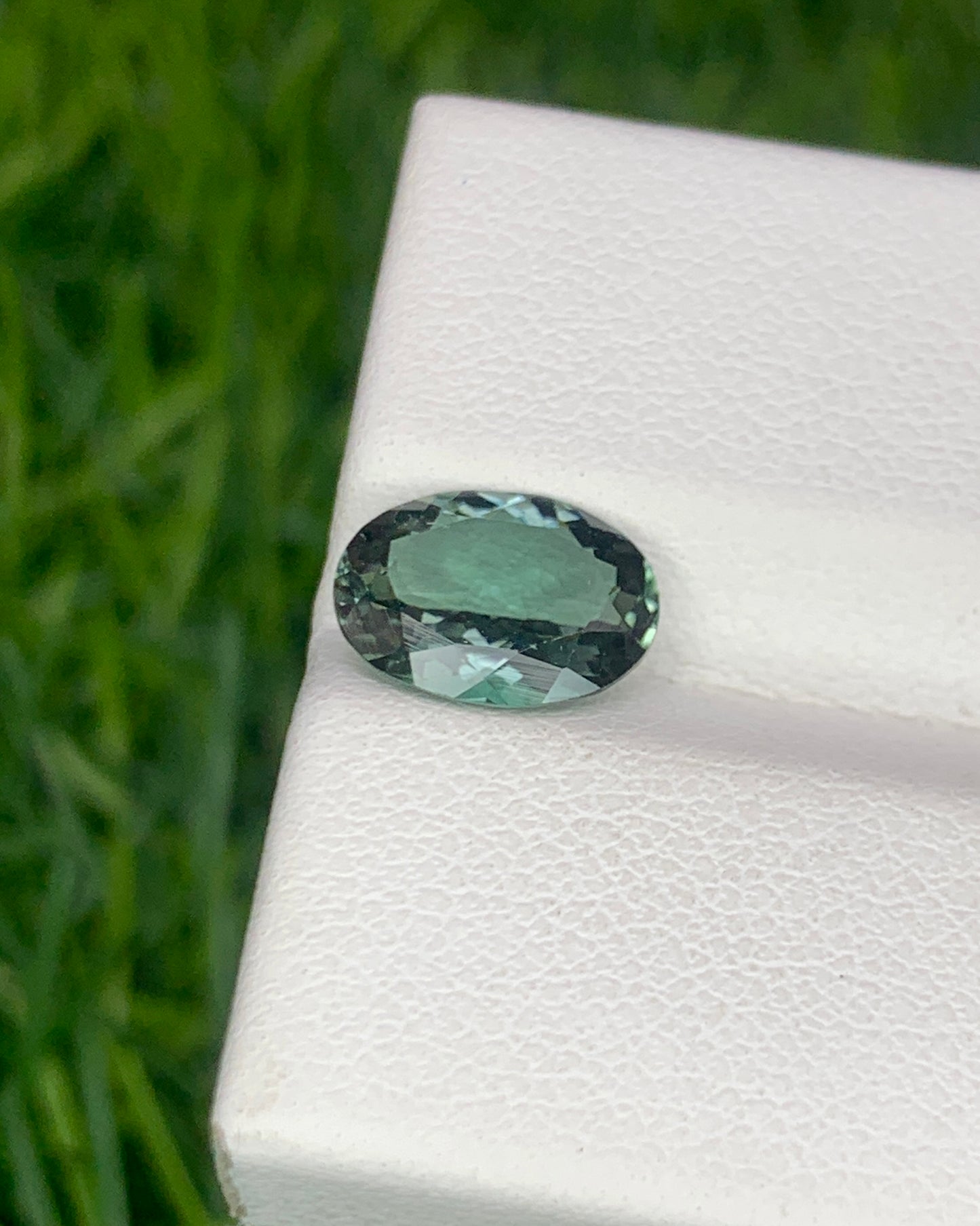 Natural Green Gray Tourmaline 1.09 Carat 8x6 MM Oval Shape Faceted Gemstone