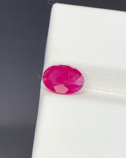 Natural Ruby 1.51 Carat 7.8x5.7 MM Oval Shape Faceted Gemstone 