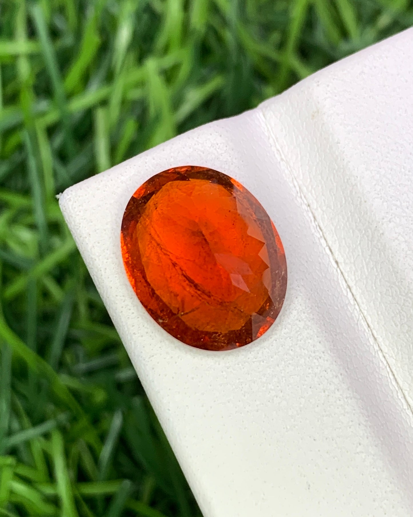 Natural Spessartite Garnet 8.73 Carat 14x11 MM Oval Shape Faceted Gemstone Orange Garnet