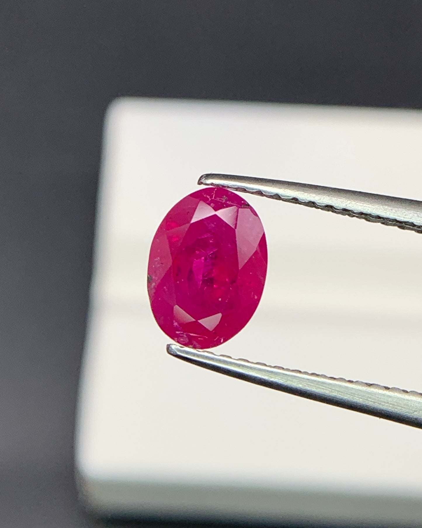 Natural Ruby 1.51 Carat 7.8x5.7 MM Oval Shape Faceted Gemstone 