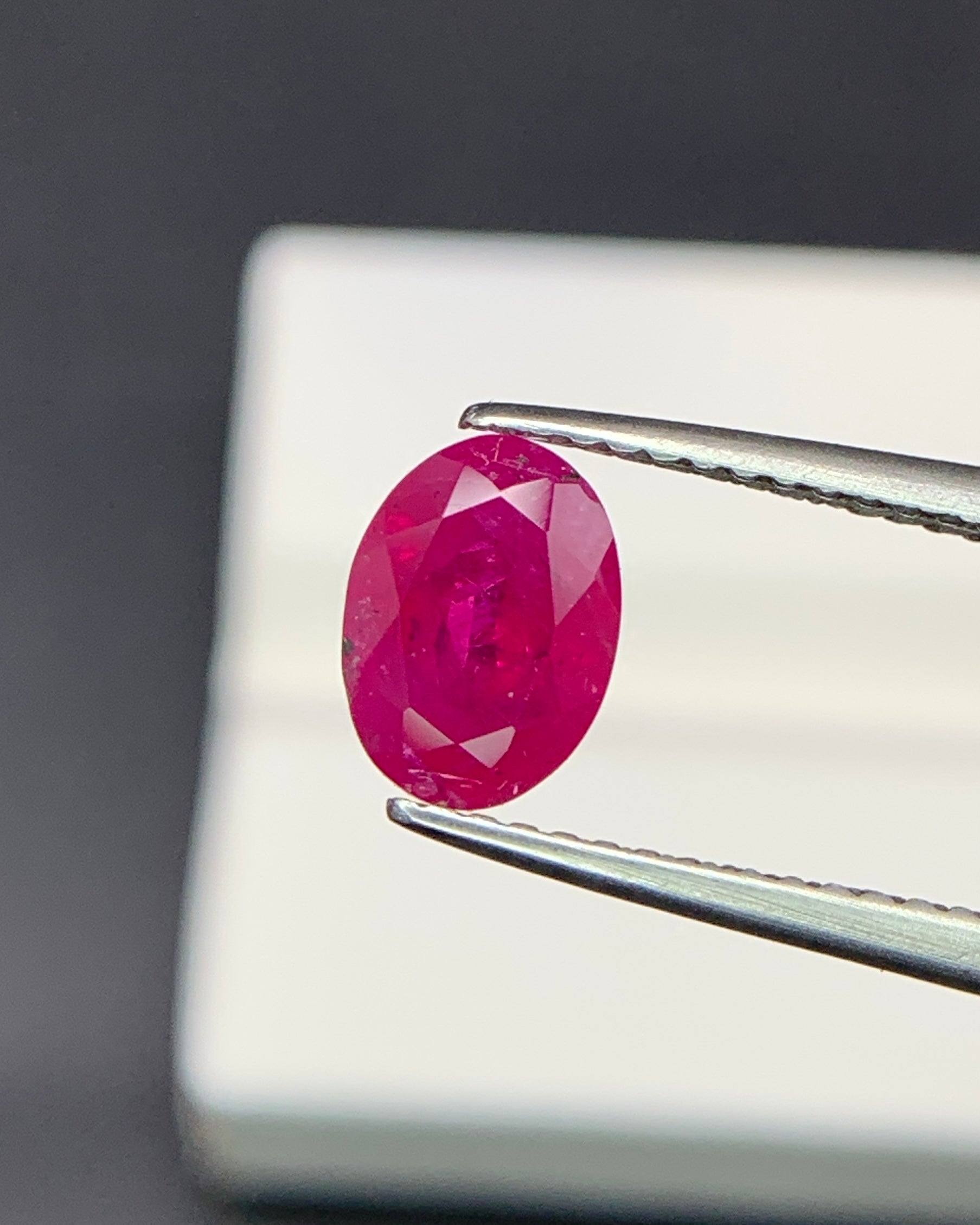 Natural Ruby 1.51 Carat 7.8x5.7 MM Oval Shape Faceted Gemstone 