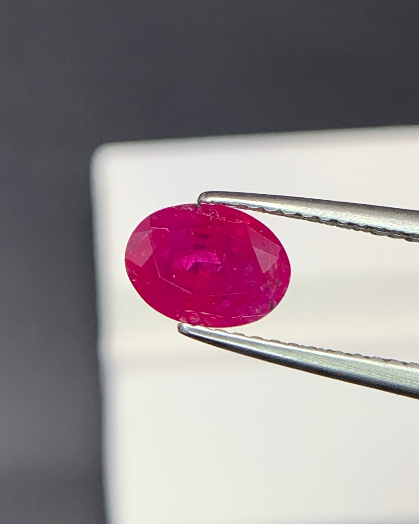 Natural Ruby 1.51 Carat 7.8x5.7 MM Oval Shape Faceted Gemstone 