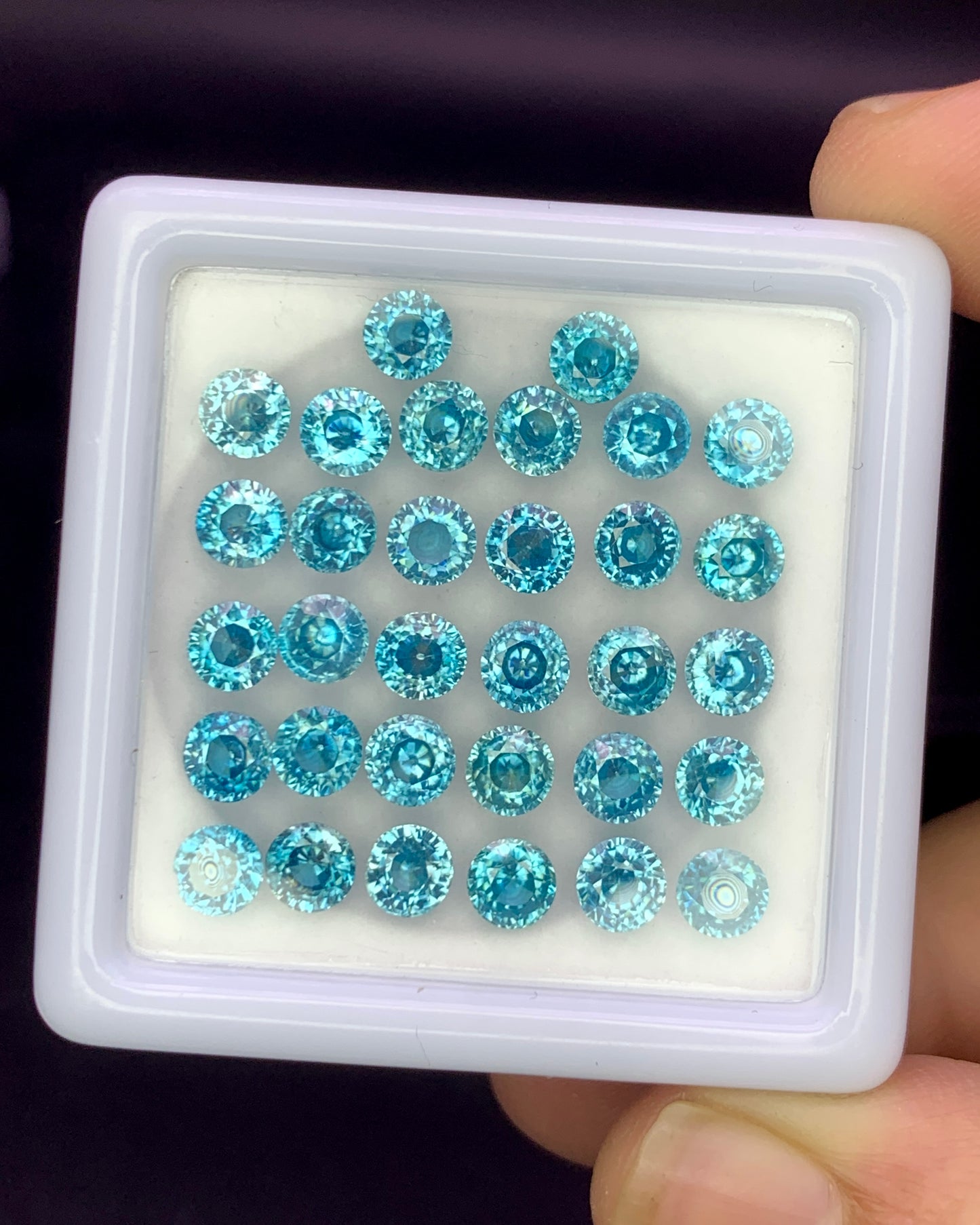 Natural Cambodian Blue Zircon Lot 4.5x4.5 MM Round Shape Faceted Gemstone Lot