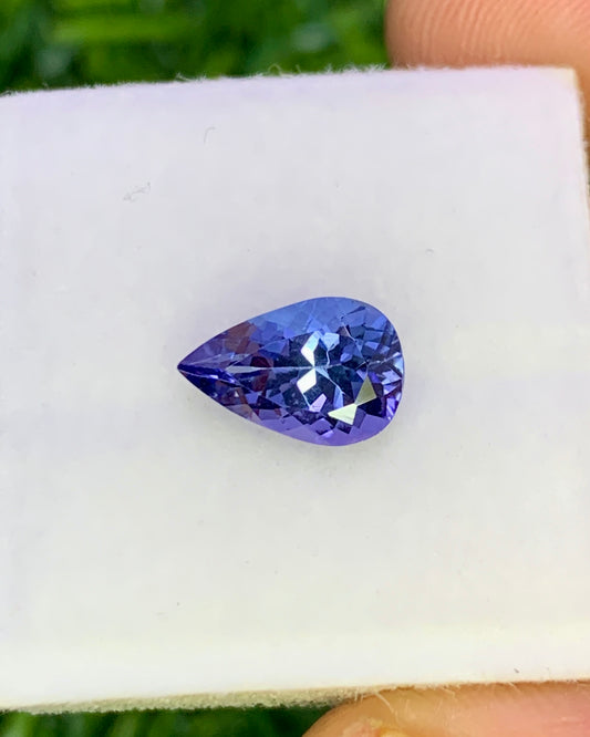 Natural Bi Color Tanzanite 1.35 Carat 9x5.9 MM Pear Shape Faceted Gemstone