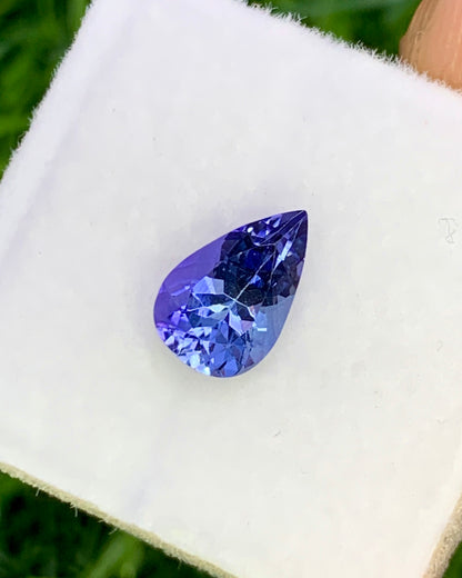 Natural Bi Color Tanzanite 1.35 Carat 9x5.9 MM Pear Shape Faceted Gemstone