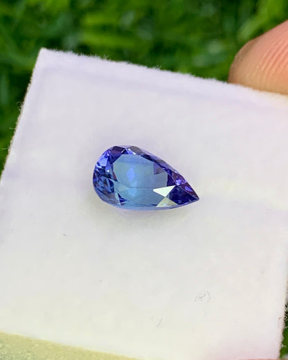 Natural Bi Color Tanzanite 1.35 Carat 9x5.9 MM Pear Shape Faceted Gemstone