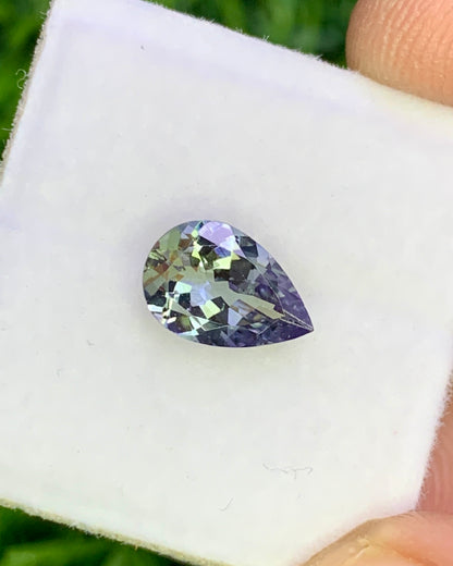 Natural Bi Color Tanzanite 1.24 Carat 9.1x6.1 MM Pear Shape Faceted Gemstone