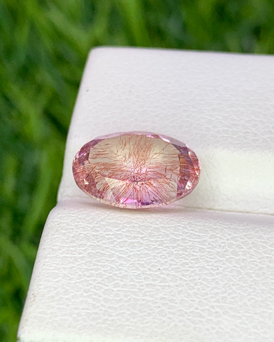 Natural Super Seven 2.88 Carat 10.8x7.9 MM Oval Shape Faceted Gemstone with 7 Crystals Healing Stone Seven Chakra Melody Stone