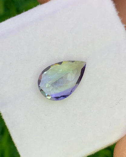 Natural Bi Color Tanzanite 1.24 Carat 9.1x6.1 MM Pear Shape Faceted Gemstone