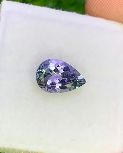 Natural Bi Color Tanzanite 1.41 Carat 9x6 MM Pear Shape Faceted Gemstone