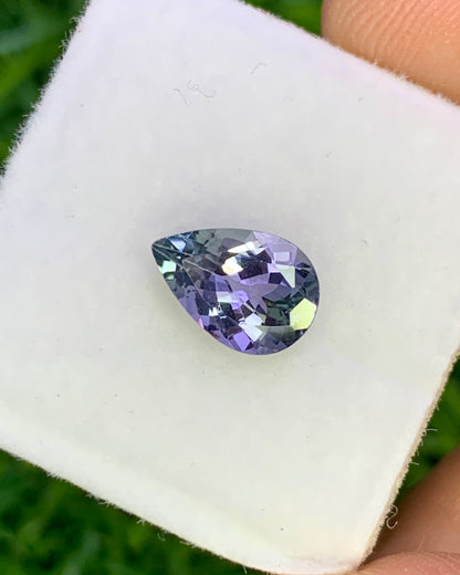 Natural Bi Color Tanzanite 1.41 Carat 9x6 MM Pear Shape Faceted Gemstone