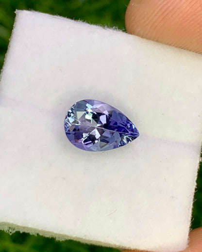 Natural Purple Tanzanite 1.40 Carat 9x6 MM Pear Shape Faceted Gemstone