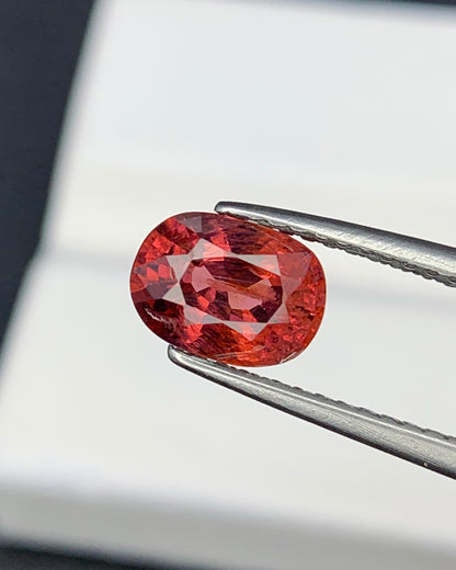 Natural Red Spinel 1.27 Carat 7.3x5.3 MM Cushion Shape Faceted Gemstone 