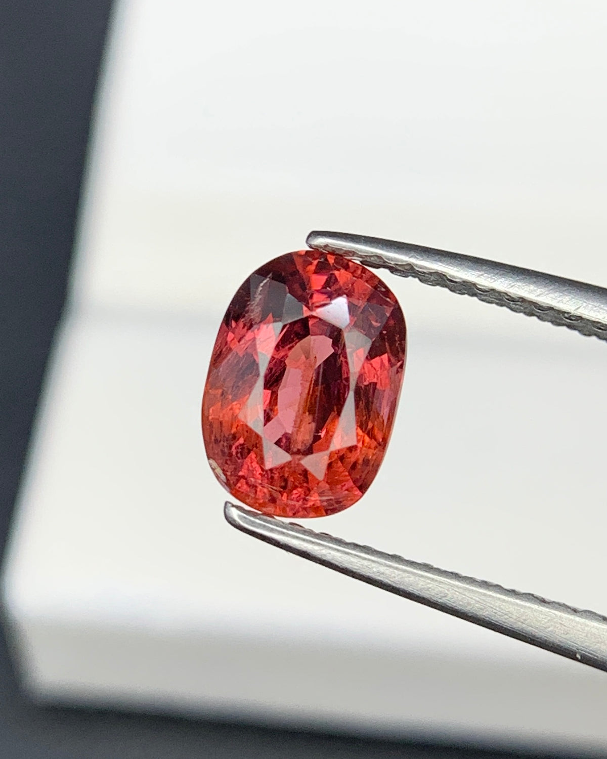 Natural Red Spinel 1.27 Carat 7.3x5.3 MM Cushion Shape Faceted Gemstone 