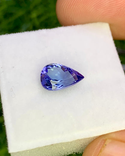 Natural Bi Color Tanzanite 1.38 Carat 9x6 MM Pear Shape Faceted Gemstone