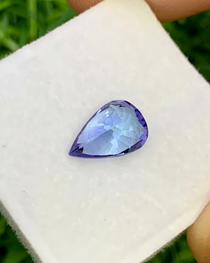 Natural Bi Color Tanzanite 1.38 Carat 9x6 MM Pear Shape Faceted Gemstone