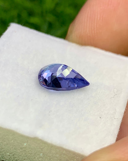 Natural Bi Color Tanzanite 1.38 Carat 9x6 MM Pear Shape Faceted Gemstone