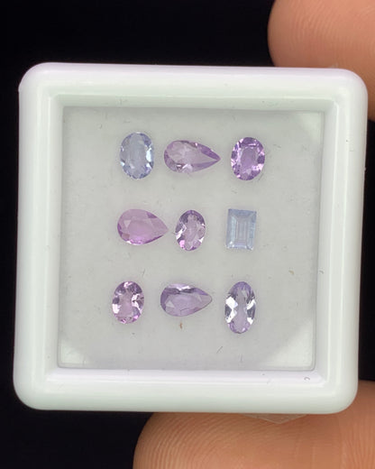 Natural Rare Color Change Hackmanite Lot 0.86 Carat Mix Size Mix Shape Faceted Gemstone 9 Piece Lot 