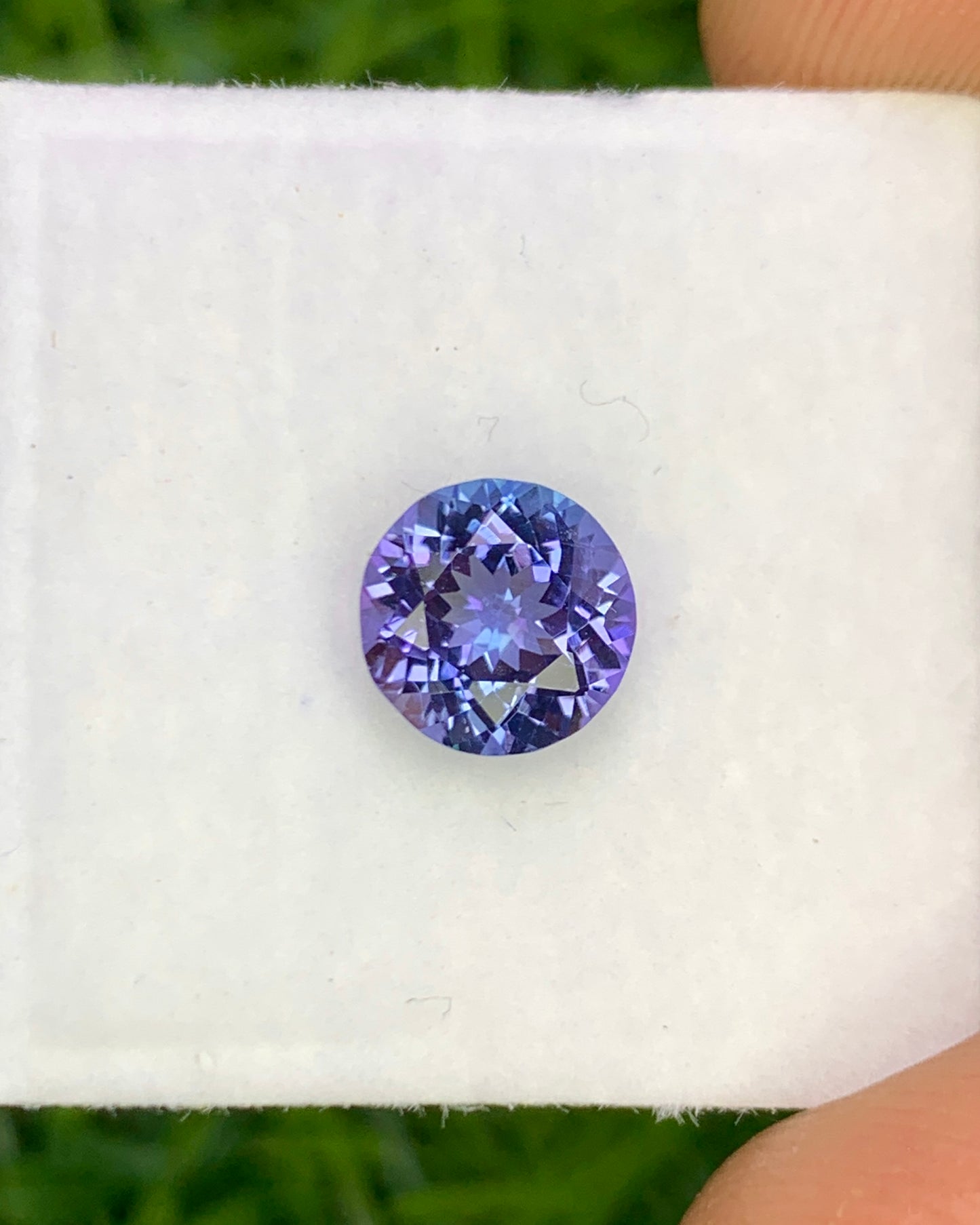 Natural Bi Color Tanzanite 1.31 Carat 6.9x6.9 MM Round Shape Faceted Gemstone