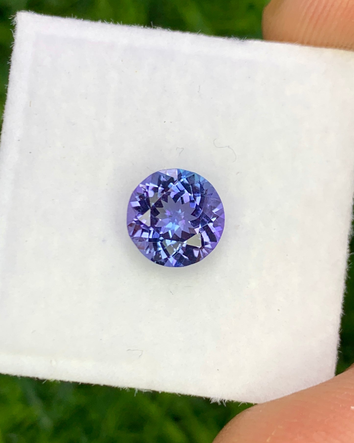 Natural Bi Color Tanzanite 1.31 Carat 6.9x6.9 MM Round Shape Faceted Gemstone