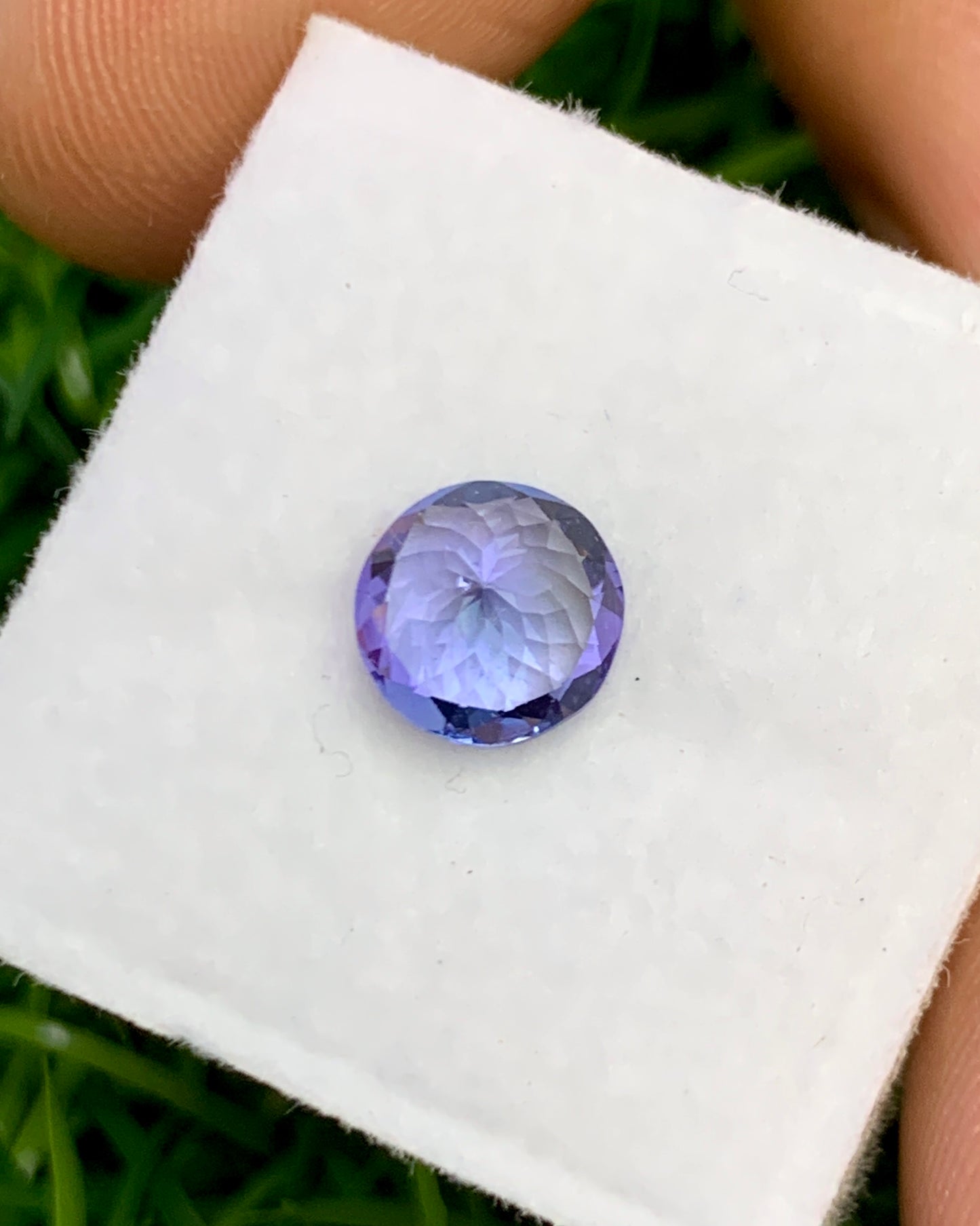 Natural Bi Color Tanzanite 1.31 Carat 6.9x6.9 MM Round Shape Faceted Gemstone