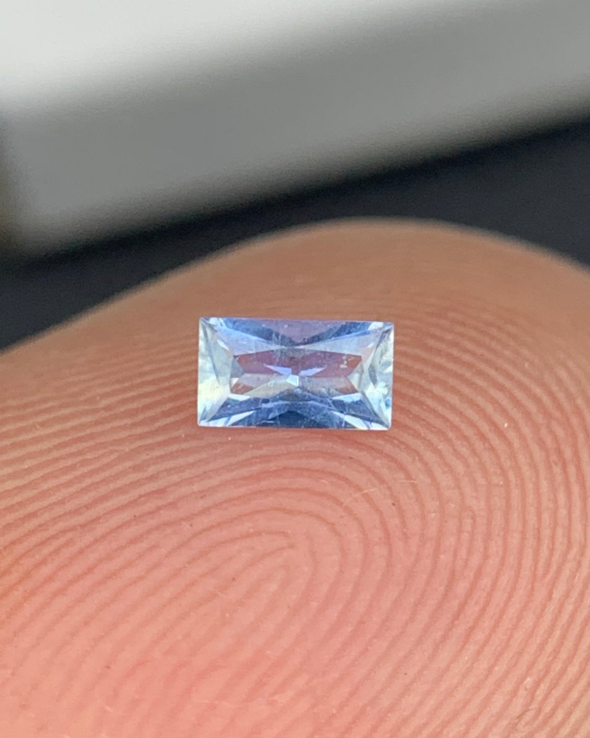 Natural Rare Blue Jeremejevite 0.07 Carat 3.5x2 MM Baguette Shape Faceted Gemstone