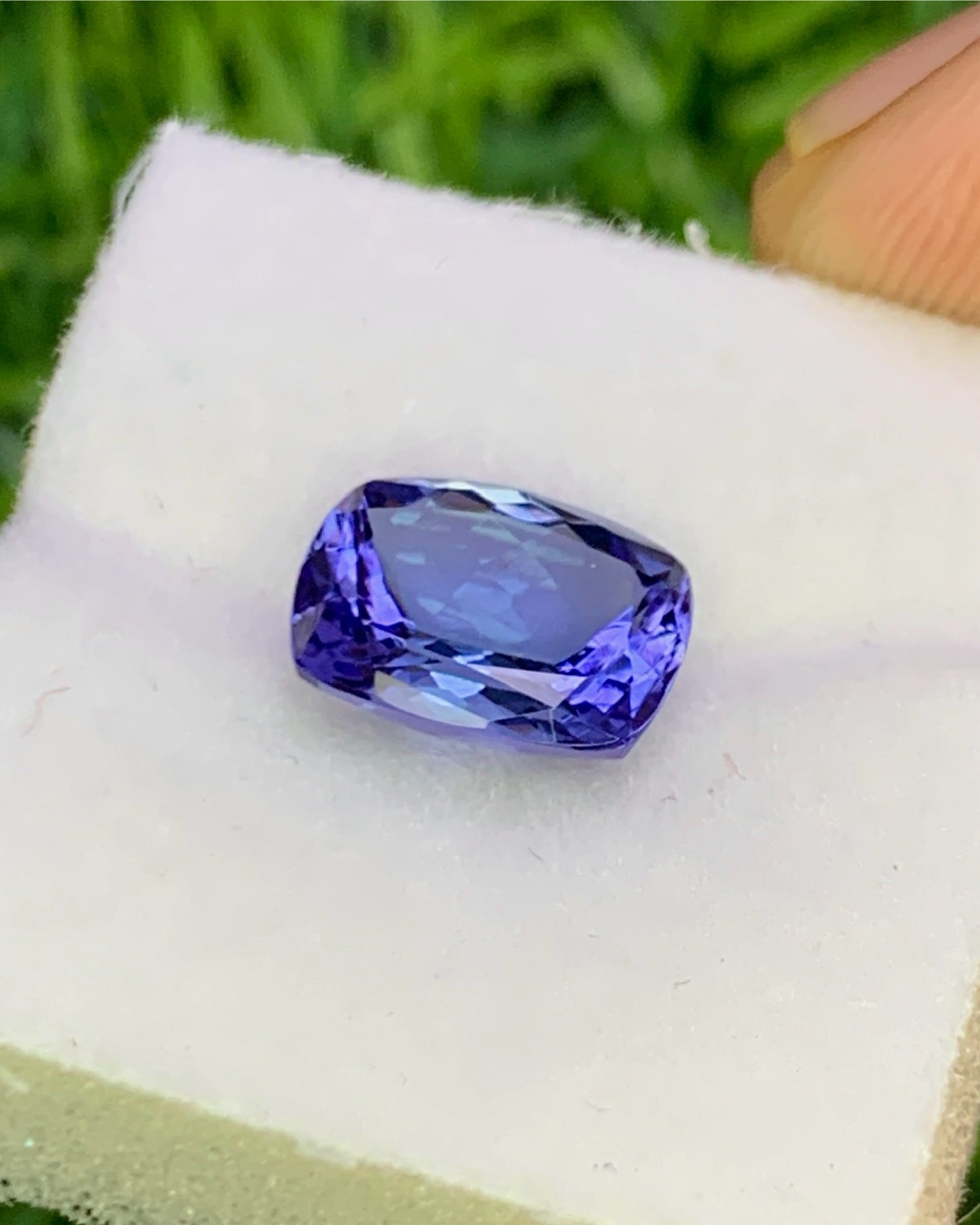 Natural Bi Color Tanzanite 2.36 Carat 9x7 MM Cushion Shape Faceted Gemstone