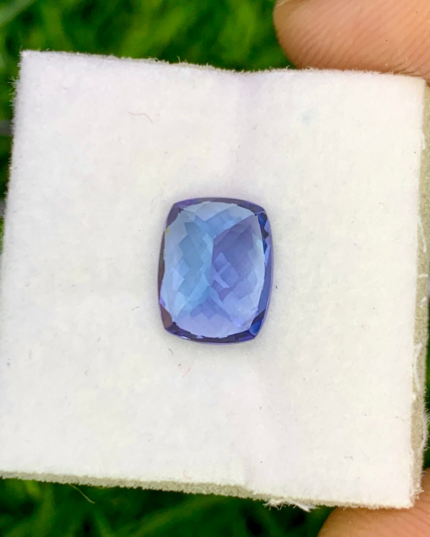 Natural Bi Color Tanzanite 2.36 Carat 9x7 MM Cushion Shape Faceted Gemstone