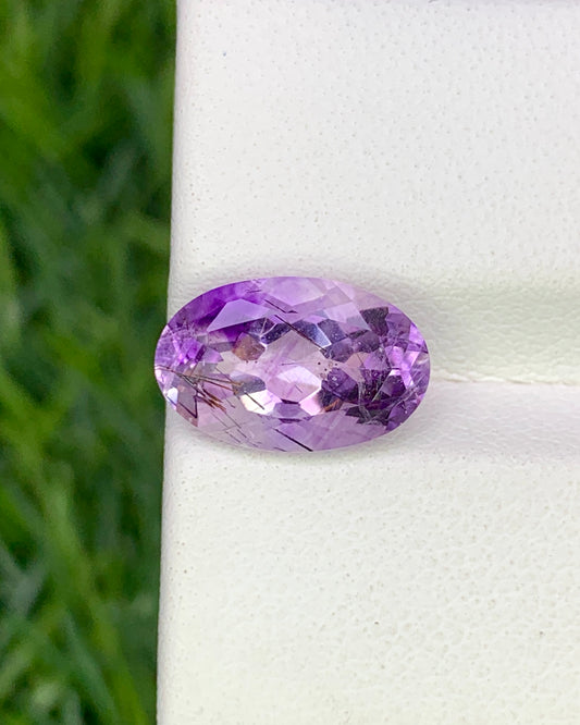 Natural Super Seven 2.69 Carat 11.5x7.5 MM Oval Shape Faceted Gemstone with 7 Crystals Healing Stone Seven Chakra Melody Stone