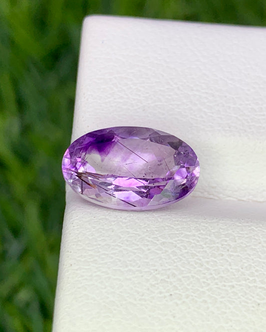 Natural Super Seven 2.69 Carat 11.5x7.5 MM Oval Shape Faceted Gemstone with 7 Crystals Healing Stone Seven Chakra Melody Stone