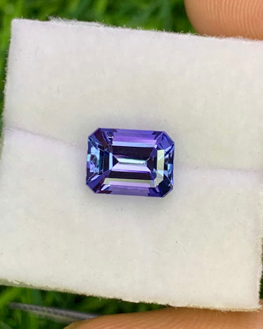 Natural Bi Color Tanzanite 2.11 Carat 8x6 MM Octagon Shape Faceted Gemstone