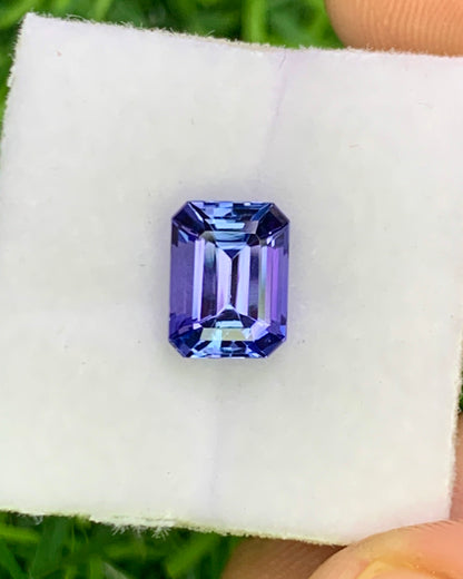 Natural Bi Color Tanzanite 2.11 Carat 8x6 MM Octagon Shape Faceted Gemstone