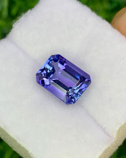 Natural Bi Color Tanzanite 2.11 Carat 8x6 MM Octagon Shape Faceted Gemstone